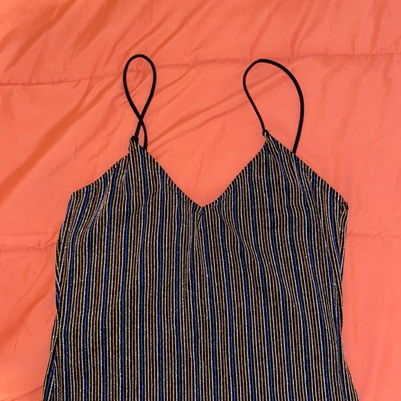 Black dress w multicolor stripes - Picture 2 of 3